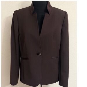 Tahari Arthur S. Levine Mock Neck Blazer Suit Jacket Snake Print Lining 12P 12 P